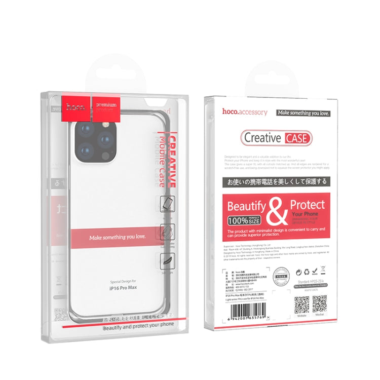 hoco Light Series Soft TPU Phone Case, For iPhone 16 Pro Max, For iPhone 16 Pro, For iPhone 16