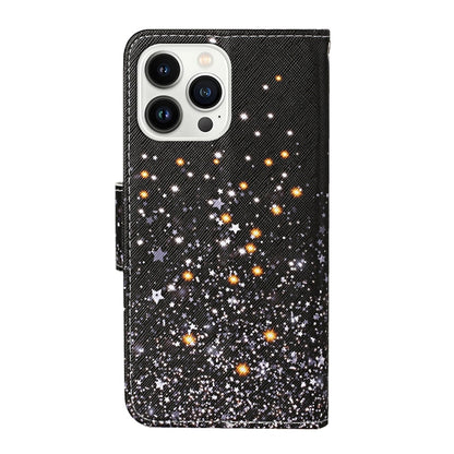 3D Colored Drawing Flip Leather Phone Case, For iPhone 15 Pro Max, For iPhone 15 Pro