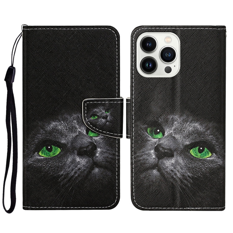 3D Colored Drawing Flip Leather Phone Case, For iPhone 15 Pro Max, For iPhone 15 Pro