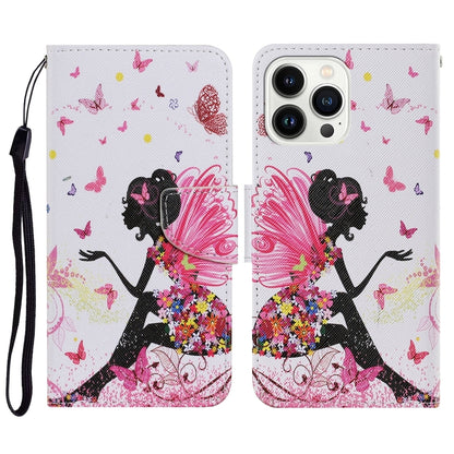 3D Colored Drawing Flip Leather Phone Case, For iPhone 15 Pro Max, For iPhone 15 Pro