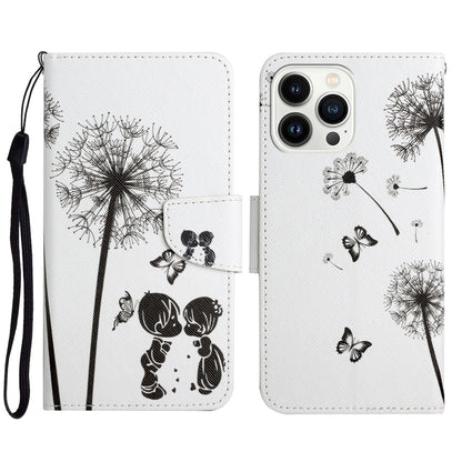 3D Colored Drawing Flip Leather Phone Case, For iPhone 15 Pro Max, For iPhone 15 Pro