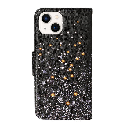 3D Colored Drawing Flip Leather Phone Case, For iPhone 15 Plus, For iPhone 15
