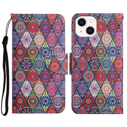 3D Colored Drawing Flip Leather Phone Case, For iPhone 15 Plus, For iPhone 15