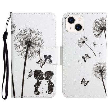 3D Colored Drawing Flip Leather Phone Case, For iPhone 15 Plus, For iPhone 15