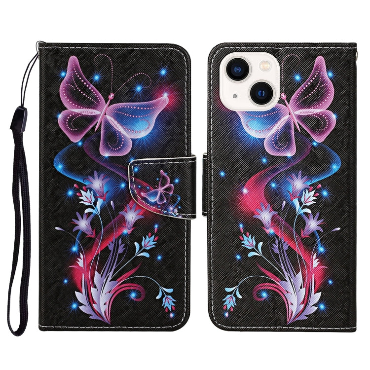 3D Colored Drawing Flip Leather Phone Case, For iPhone 15 Plus, For iPhone 15