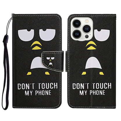 3D Colored Drawing Flip Leather Phone Case, For iPhone 16 Pro Max, For iPhone 16 Pro