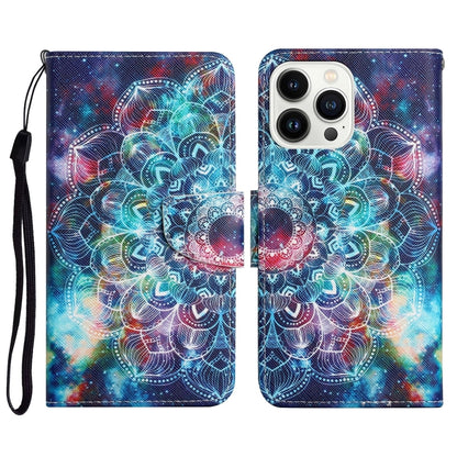 3D Colored Drawing Flip Leather Phone Case, For iPhone 16 Pro Max, For iPhone 16 Pro