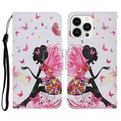 3D Colored Drawing Flip Leather Phone Case, For iPhone 16 Pro Max, For iPhone 16 Pro