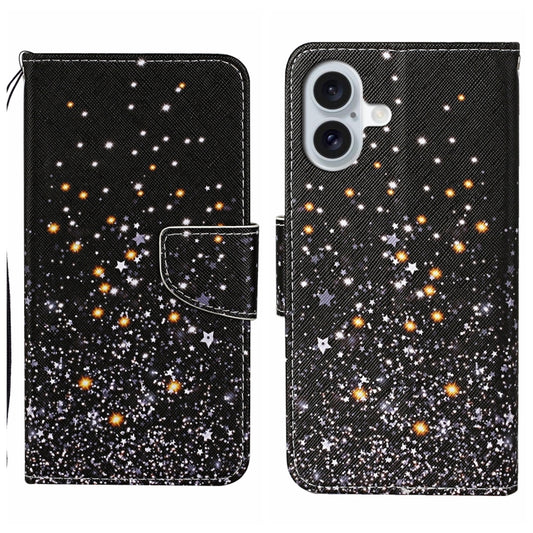 3D Colored Drawing Flip Leather Phone Case, For iPhone 16 Plus, For iPhone 16