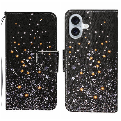 3D Colored Drawing Flip Leather Phone Case, For iPhone 16 Plus, For iPhone 16