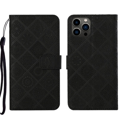 Ethnic Style Embossed Pattern Leather Phone Case, For iPhone 15 Pro, For iPhone 15 Plus, For iPhone 15