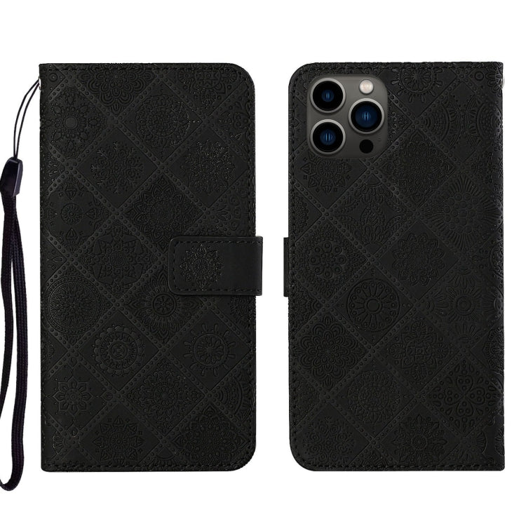 Ethnic Style Embossed Pattern Leather Phone Case, For iPhone 16 Pro Max, For iPhone 16 Pro, For iPhone 16 Plus