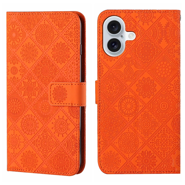 Ethnic Style Embossed Pattern Leather Phone Case, For iPhone 16 Pro Max, For iPhone 16 Pro, For iPhone 16 Plus