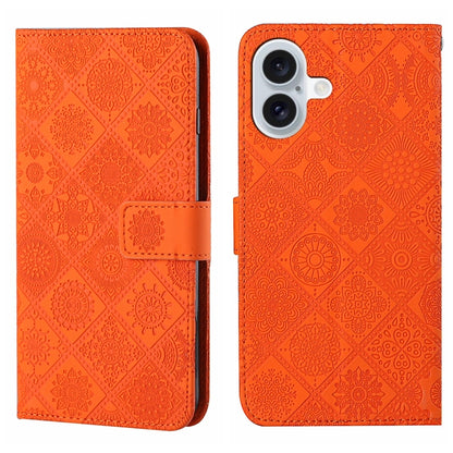 Ethnic Style Embossed Pattern Leather Phone Case, For iPhone 16 Pro Max, For iPhone 16 Pro, For iPhone 16 Plus