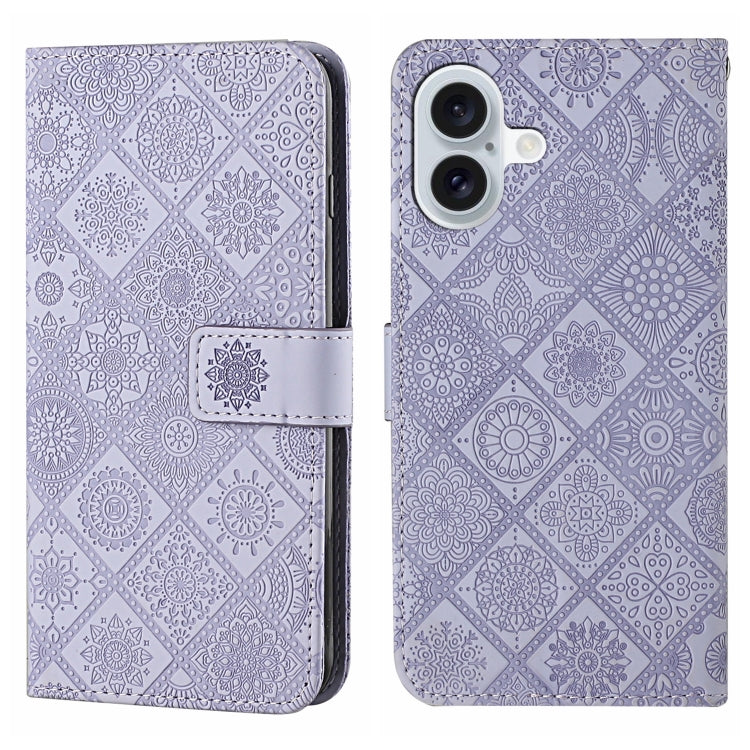 Ethnic Style Embossed Pattern Leather Phone Case, For iPhone 16 Pro Max, For iPhone 16 Pro, For iPhone 16 Plus