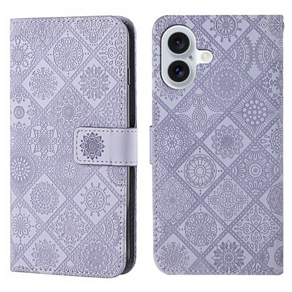 Ethnic Style Embossed Pattern Leather Phone Case, For iPhone 16 Pro Max, For iPhone 16 Pro, For iPhone 16 Plus
