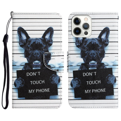 Colored Drawing Leather Phone Case, For iPhone 15 Pro Max, For iPhone 15 Pro, For iPhone 15 Plus, For iPhone 15