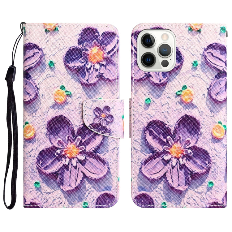 Colored Drawing Leather Phone Case, For iPhone 15 Pro Max, For iPhone 15 Pro, For iPhone 15 Plus, For iPhone 15