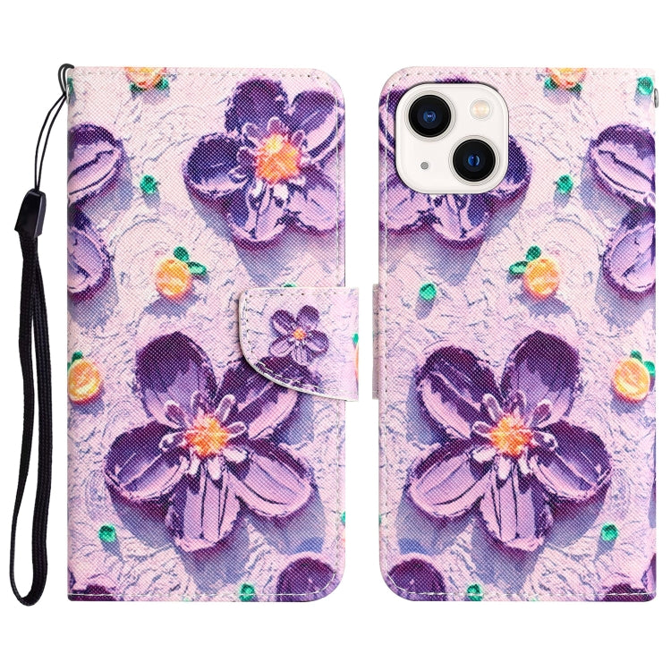 Colored Drawing Leather Phone Case, For iPhone 15 Pro Max, For iPhone 15 Pro, For iPhone 15 Plus, For iPhone 15