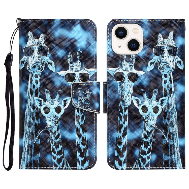 Colored Drawing Leather Phone Case, For iPhone 15 Pro Max, For iPhone 15 Pro, For iPhone 15 Plus, For iPhone 15