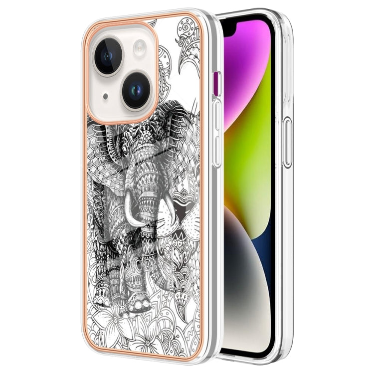 Electroplating Marble Dual-side IMD Phone Case, For iPhone 15 Plus, For iPhone 15, For iPhone 14 Plus