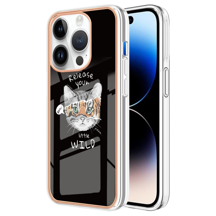Electroplating Marble Dual-side IMD Phone Case, For iPhone 14, For iPhone 14 Pro, For iPhone 14 Pro Max