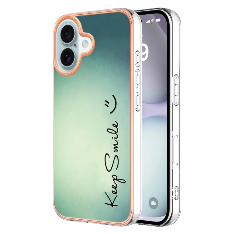 Electroplating Marble Dual-side IMD Phone Case, For iPhone 16 Pro Max, For iPhone 16 Pro, For iPhone 16 Plus
