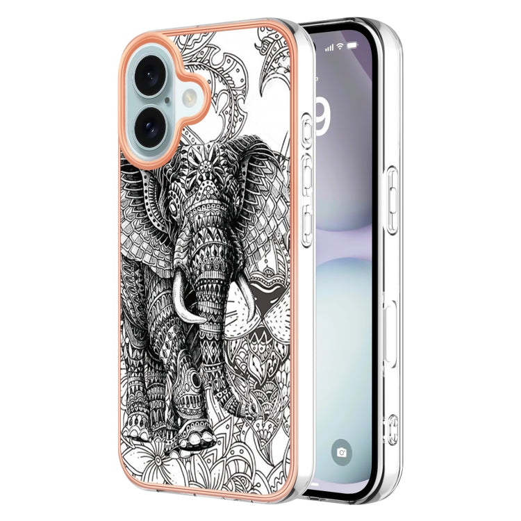 Electroplating Marble Dual-side IMD Phone Case, For iPhone 16 Pro Max, For iPhone 16 Pro, For iPhone 16 Plus