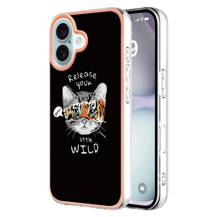 Electroplating Marble Dual-side IMD Phone Case, For iPhone 16 Pro Max, For iPhone 16 Pro, For iPhone 16 Plus