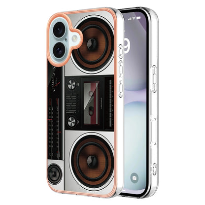 Electroplating Marble Dual-side IMD Phone Case, For iPhone 16 Pro Max, For iPhone 16 Pro, For iPhone 16 Plus, For iPhone 16, For iPhone 15 Pro Max, For iPhone 15 Pro