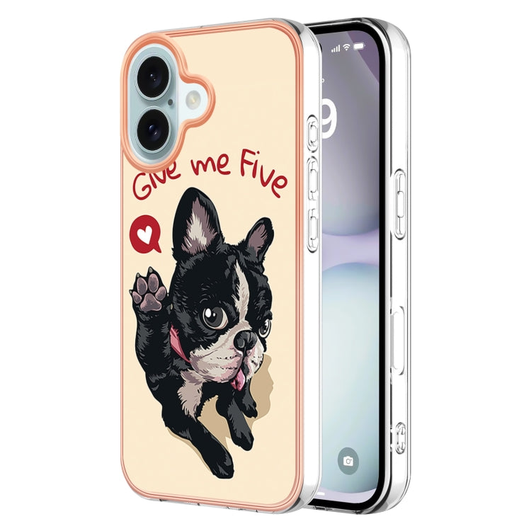 Electroplating Marble Dual-side IMD Phone Case, For iPhone 16 Pro Max, For iPhone 16 Pro, For iPhone 16 Plus