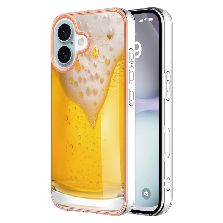Electroplating Marble Dual-side IMD Phone Case, For iPhone 16 Pro Max, For iPhone 16 Pro, For iPhone 16 Plus