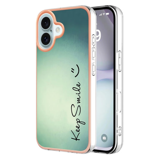 Electroplating Marble Dual-side IMD Phone Case, For iPhone 16, For iPhone 15 Pro Max, For iPhone 15 Pro