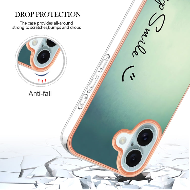 Electroplating Marble Dual-side IMD Phone Case, For iPhone 16, For iPhone 15 Pro Max, For iPhone 15 Pro
