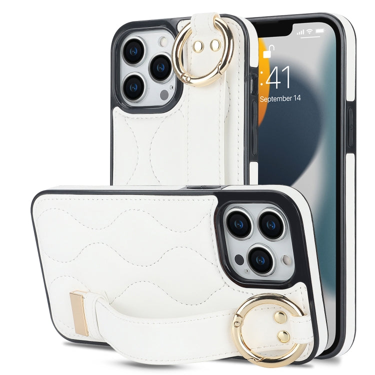 جراب هاتف من البولي يوريثان بحلقة تغطية كاملة غير قابلة للانزلاق مع سوار معصم، لهاتف iPhone 13 Pro، وiPhone 13، وiPhone 13 mini