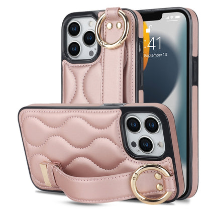 جراب هاتف من البولي يوريثان بحلقة تغطية كاملة غير قابلة للانزلاق مع سوار معصم، لهاتف iPhone 14 Pro، وiPhone 14 Pro Max، وiPhone 13 Pro Max