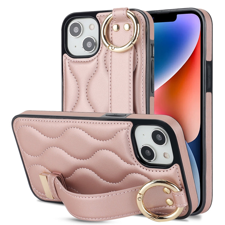 جراب هاتف من البولي يوريثان بحلقة تغطية كاملة غير قابلة للانزلاق مع سوار معصم، لهاتف iPhone 16 وiPhone 14 Plus وiPhone 14