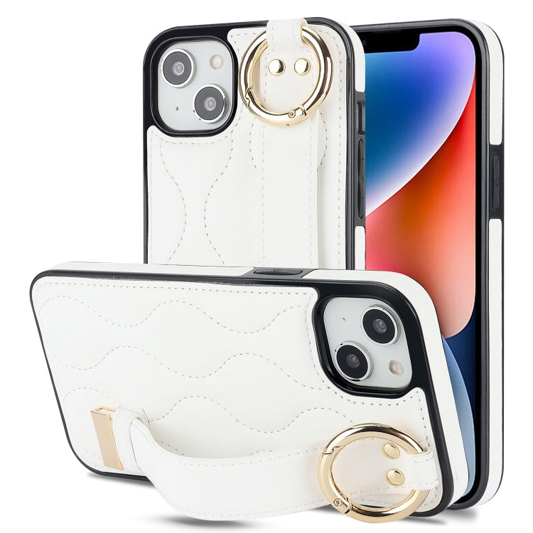 جراب هاتف من البولي يوريثان بحلقة تغطية كاملة غير قابلة للانزلاق مع سوار معصم، لهاتف iPhone 16 وiPhone 14 Plus وiPhone 14