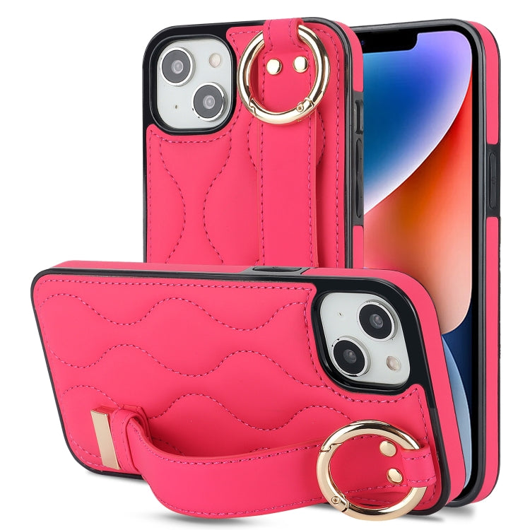 جراب هاتف من البولي يوريثان بحلقة تغطية كاملة غير قابلة للانزلاق مع سوار معصم، لهاتف iPhone 16 وiPhone 14 Plus وiPhone 14