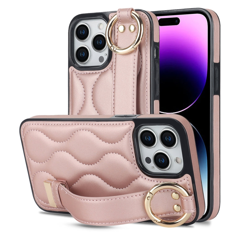 جراب هاتف من البولي يوريثان بحلقة تغطية كاملة غير قابلة للانزلاق مع سوار معصم، لهاتف iPhone 14 Pro، وiPhone 14 Pro Max، وiPhone 13 Pro Max