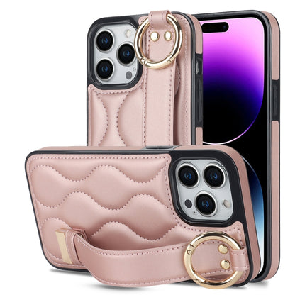 جراب هاتف من البولي يوريثان بحلقة تغطية كاملة غير قابلة للانزلاق مع سوار معصم، لهاتف iPhone 14 Pro، وiPhone 14 Pro Max، وiPhone 13 Pro Max