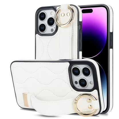 جراب هاتف من البولي يوريثان بحلقة تغطية كاملة غير قابلة للانزلاق مع سوار معصم، لهاتف iPhone 14 Pro، وiPhone 14 Pro Max، وiPhone 13 Pro Max