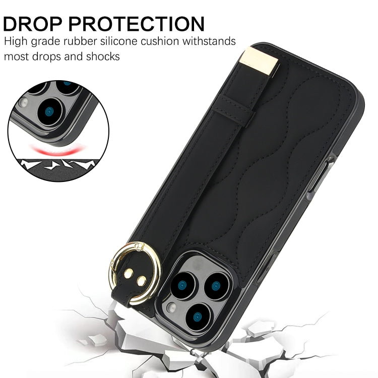 جراب هاتف من البولي يوريثان بحلقة تغطية كاملة غير قابلة للانزلاق مع سوار معصم، لهاتف iPhone 16 Pro Max، وiPhone 16 Pro، وiPhone 16 Plus