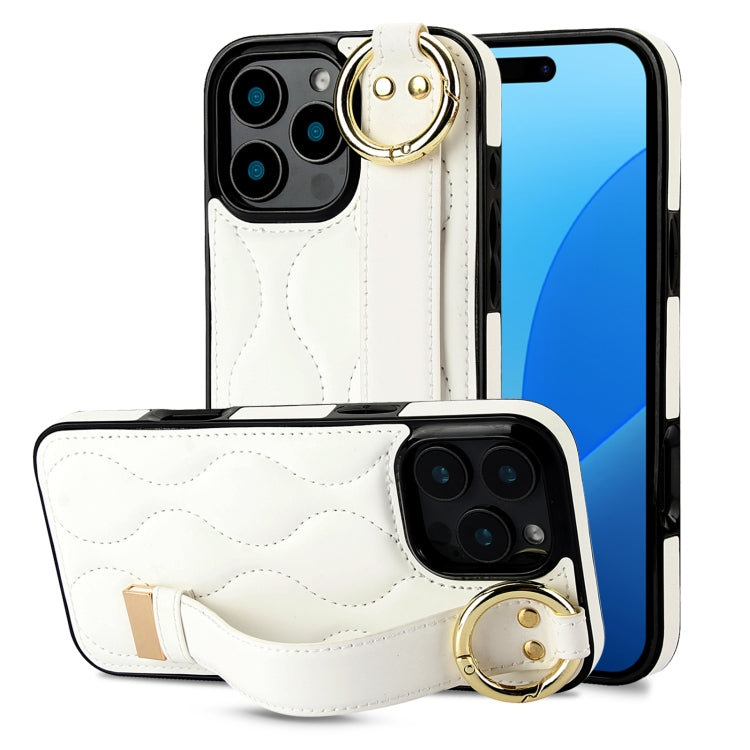 جراب هاتف من البولي يوريثان بحلقة تغطية كاملة غير قابلة للانزلاق مع سوار معصم، لهاتف iPhone 16 Pro Max، وiPhone 16 Pro، وiPhone 16 Plus