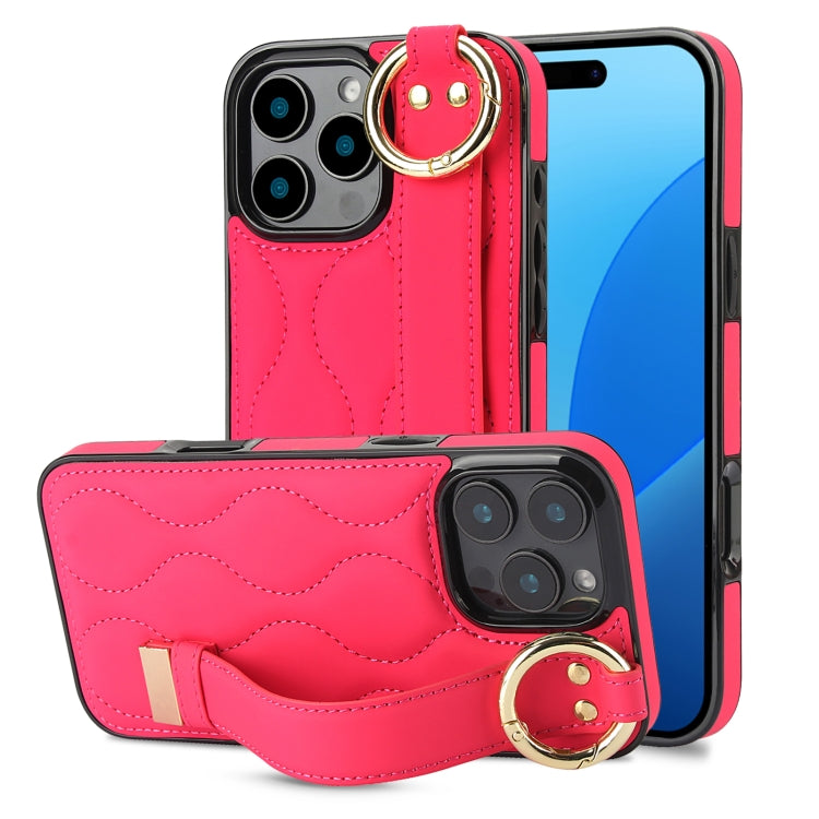 جراب هاتف من البولي يوريثان بحلقة تغطية كاملة غير قابلة للانزلاق مع سوار معصم، لهاتف iPhone 16 Pro Max، وiPhone 16 Pro، وiPhone 16 Plus