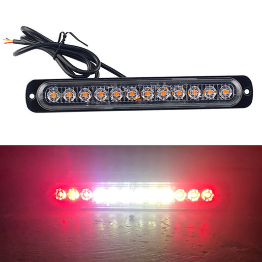 DC12V-24V / 36W Car Truck Emergency Strobe Flash Warning Light 12LEDs Long Ultra-thin Side Lights, DC12V-24V / 36W, DC12V-24V / 36W(Yellow + Red + Yellow)
