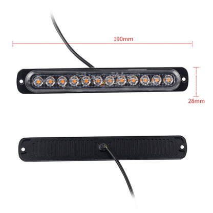 DC12V-24V / 36W Car Truck Emergency Strobe Flash Warning Light 12LEDs Long Ultra-thin Side Lights, DC12V-24V / 36W, DC12V-24V / 36W(Yellow + Red + Yellow)