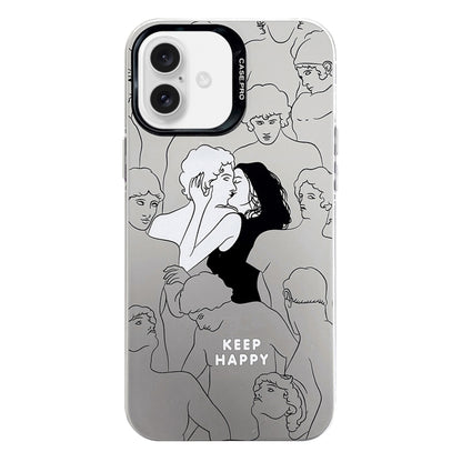 Electroplated Silver Series PC Protective Phone Case, For iPhone 16 Plus, For iPhone 16