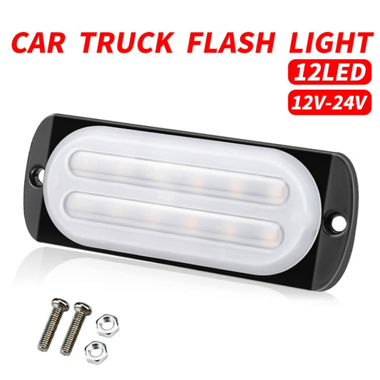 DC12V-24V / 36W Car Truck Emergency Strobe Flash Warning Light 12LEDs Ultra-thin Side Lights, 12LEDs(White + Red), 12LEDs(White + Yellow), 12LEDs(White + Blue), 12LEDs(Red + Blue), 12LEDs(White), 12LEDs(Red), 12LEDs(Yellow), 12LEDs(Blue)