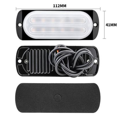DC12V-24V / 36W Car Truck Emergency Strobe Flash Warning Light 12LEDs Ultra-thin Side Lights, 12LEDs(White + Red), 12LEDs(White + Yellow), 12LEDs(White + Blue), 12LEDs(Red + Blue), 12LEDs(White), 12LEDs(Red), 12LEDs(Yellow), 12LEDs(Blue)